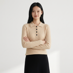 Alessandra – Cashmere Wool Sweater — Beige