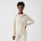 Windrift – Wool Half-Zip Sweater — White