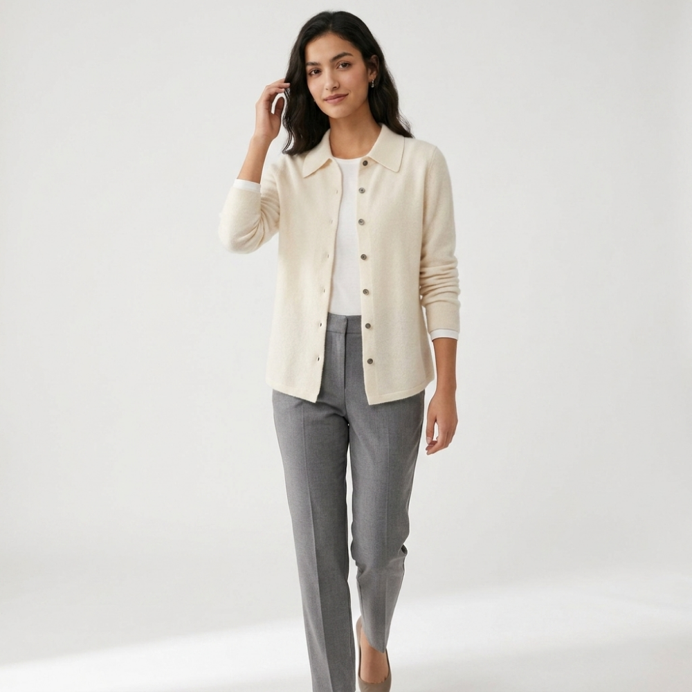 Embercliff – Cashmere Wool Cardigan — White