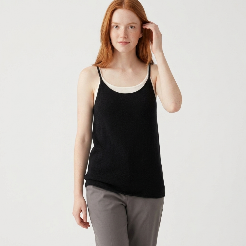 Softveil – Cashmere Wool Camisole — Black