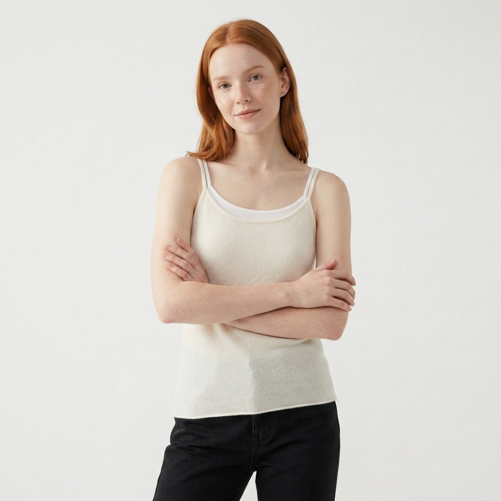 Softveil – Cashmere Wool Camisole — White