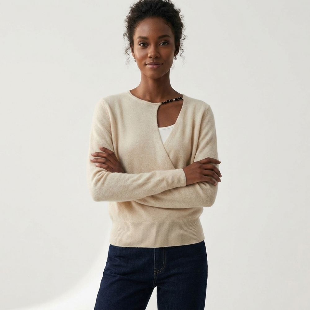 Sylvana – Cashmere Wool Sweater — Beige