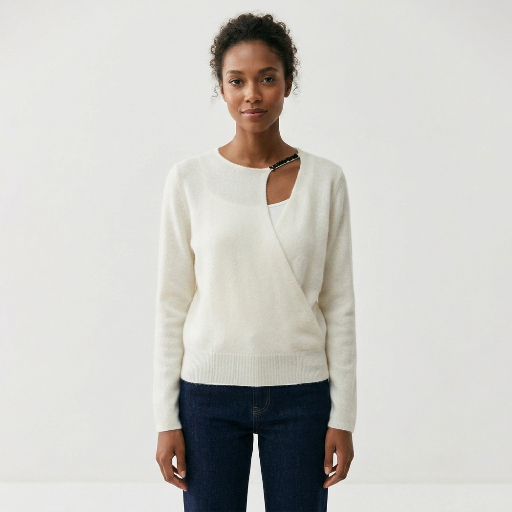 Sylvana – Cashmere Wool Sweater — White