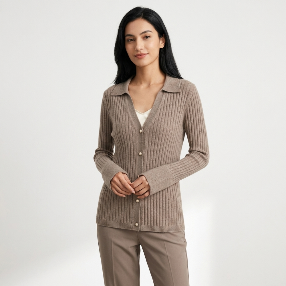 Emberhollow – Cashmere Wool Cardigan — Tan