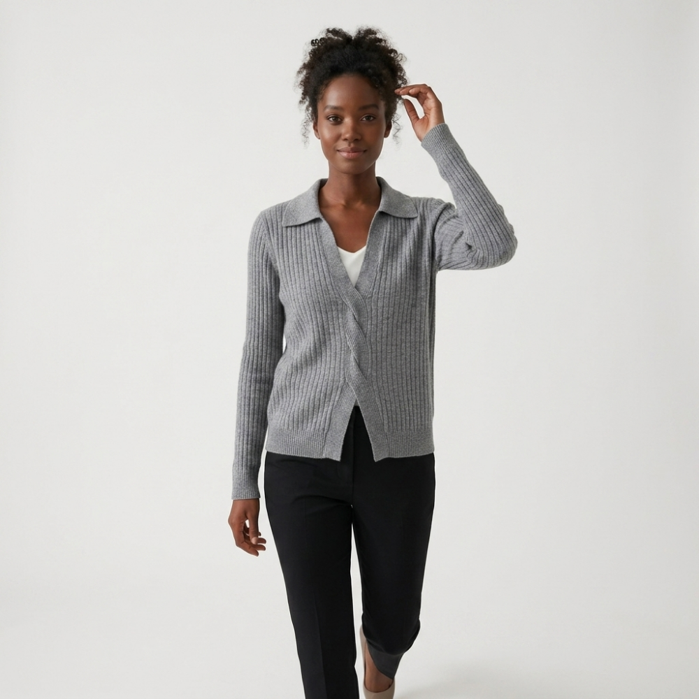 Oaktwist – Cashmere Wool Cardigan — Gray