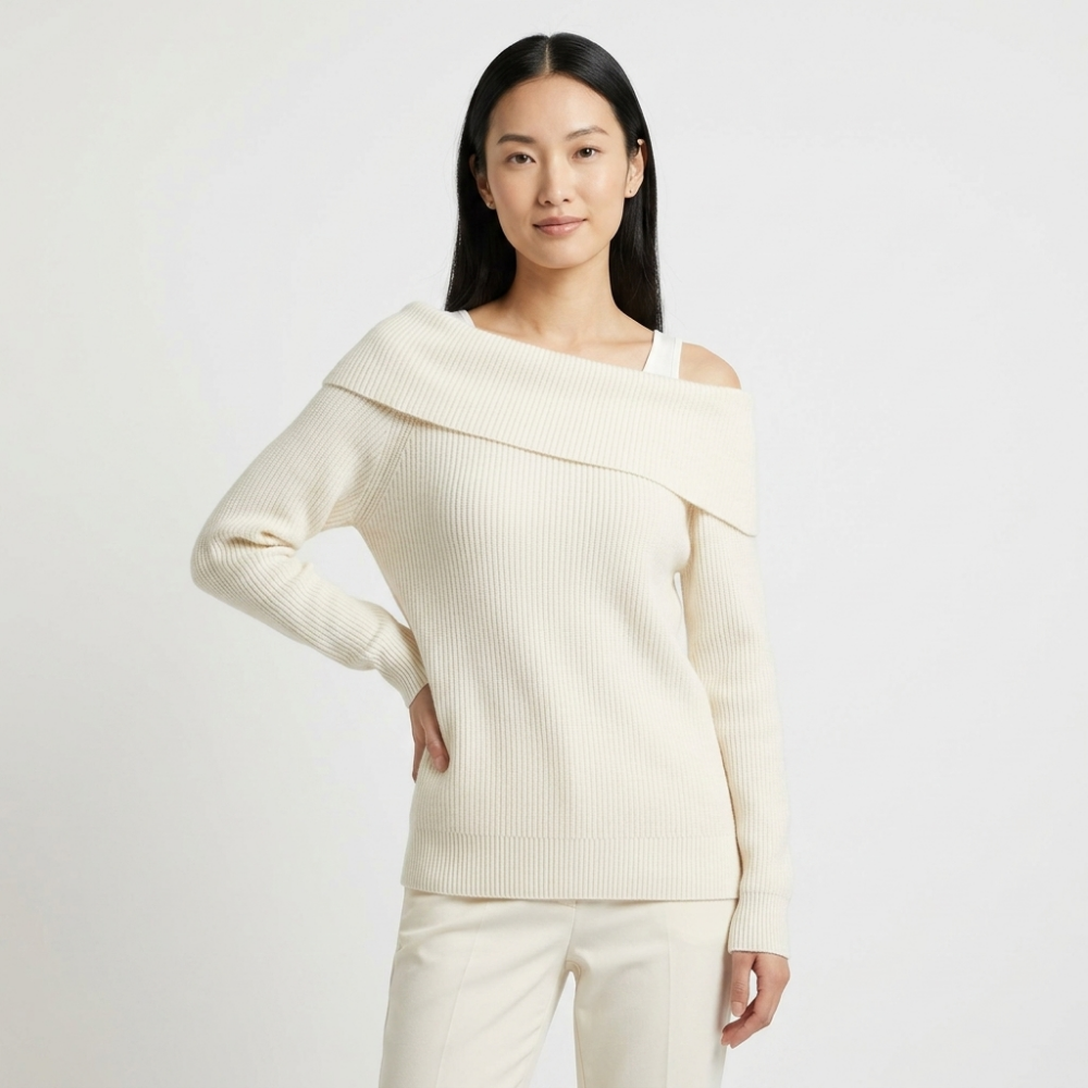 Thalia – Cashmere Wool Sweater — White