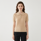 Driftknot – Cashmere Wool Polo — Beige