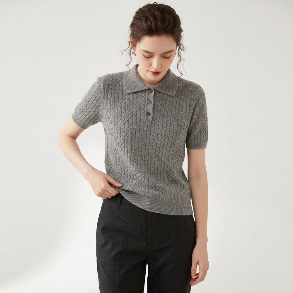 Driftknot – Cashmere Wool Polo — Gray