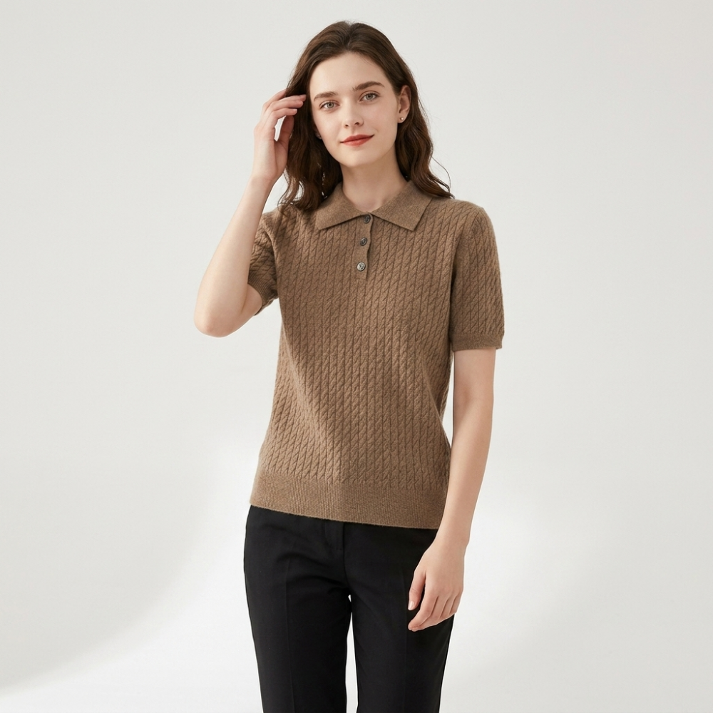 Driftknot – Cashmere Wool Polo — Tan