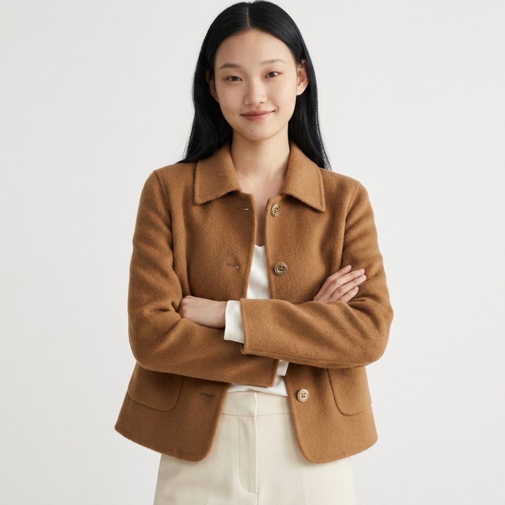 Valethread – Cashmere Wool Blazer — Caramel