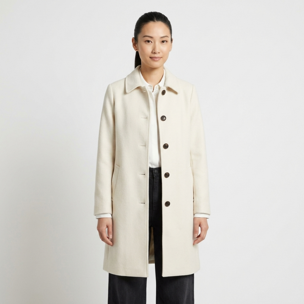 Heathward – Cashmere Wool Coat — White