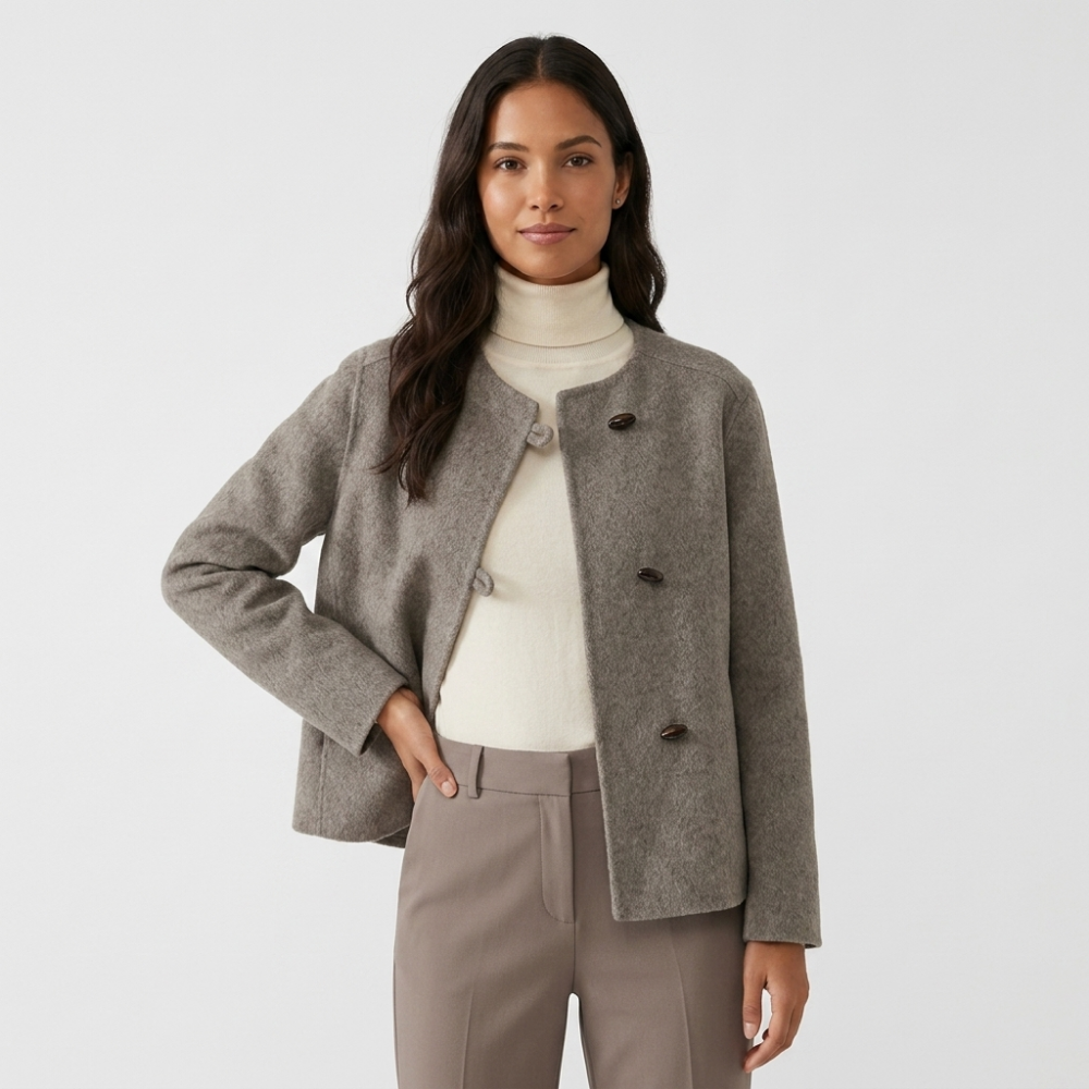 Zinnia – Cashmere Wool Jacket — Tan