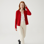 Greyhaven – Cashmere Wool Cardigan — Red