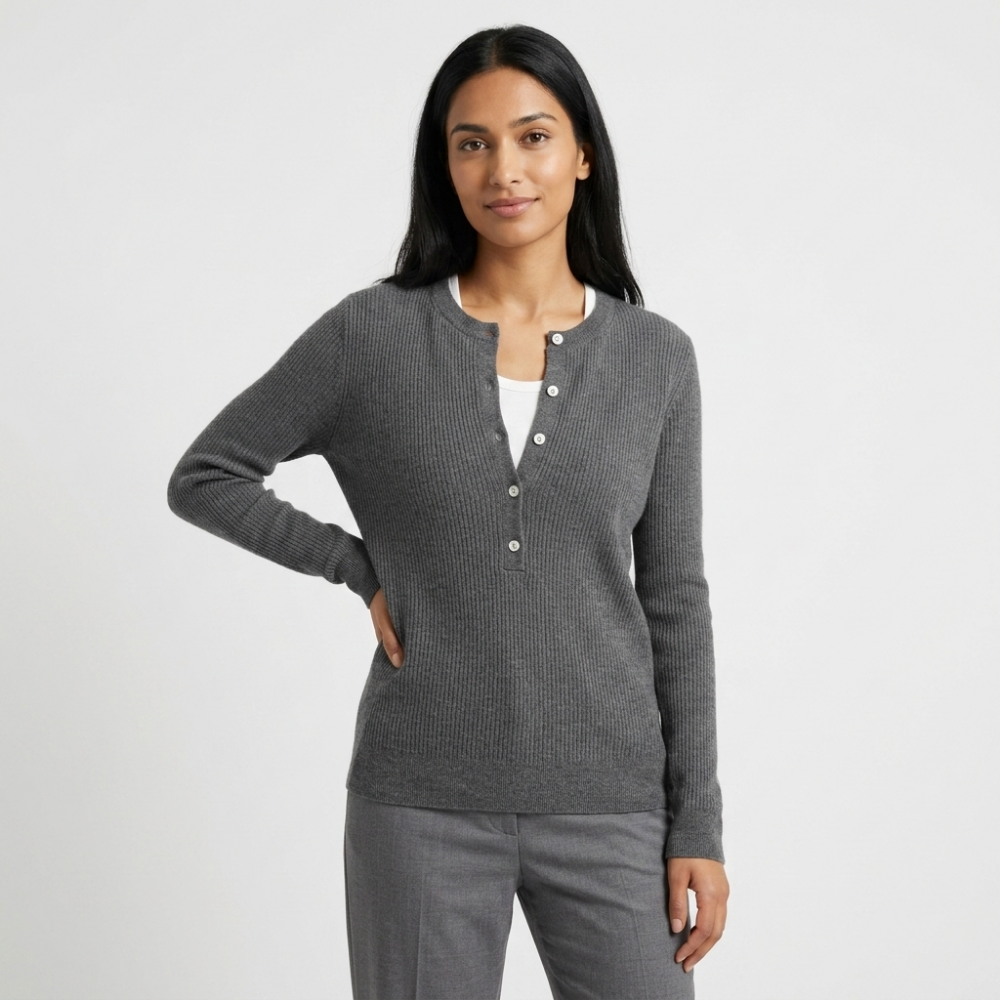 Crosshaven – Cashmere Wool Sweater — Gray