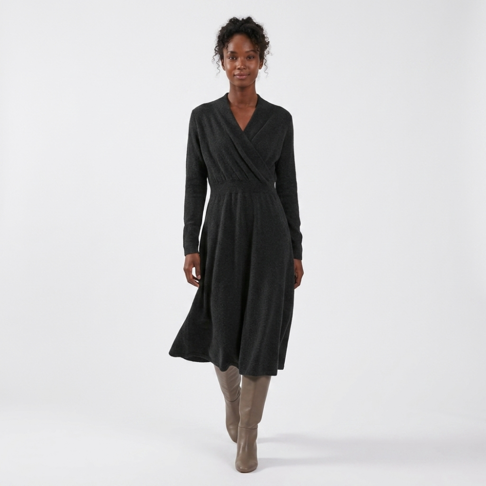 Softwrap – Cashmere Dress — Black