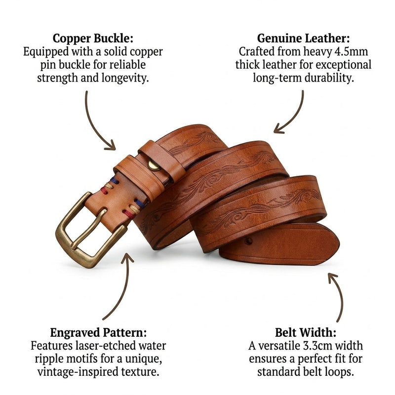 Thorne – Engraved Pin Buckle Belt infographic