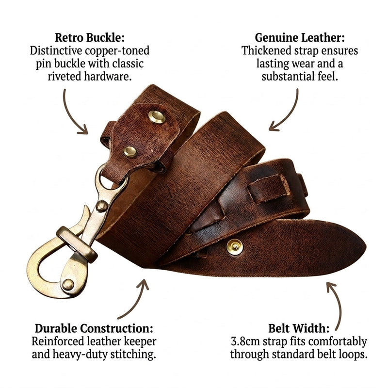 Whitby – Retro Lock Buckle Leather Belt infographic