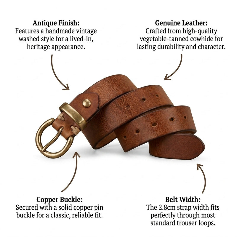 Tilda – Antique Finish Leather Belt infographic