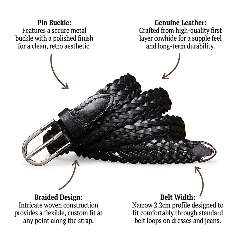 Daphne – Braided Leather Belt infographic