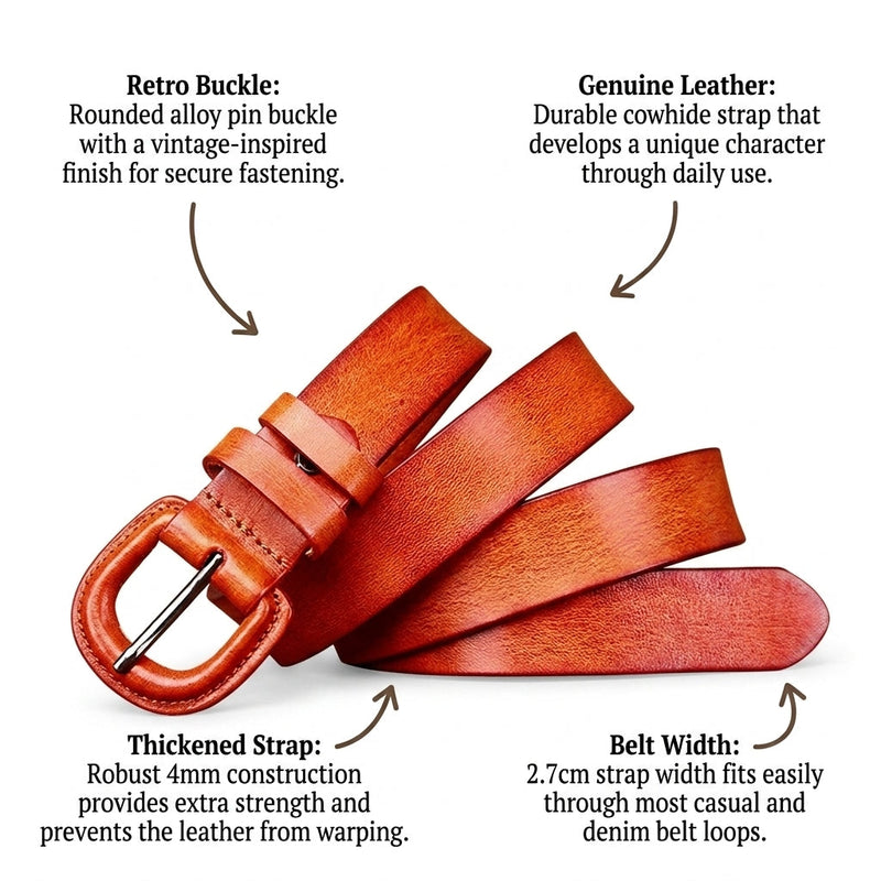 Petra – Retro Pin Buckle Belt infographic