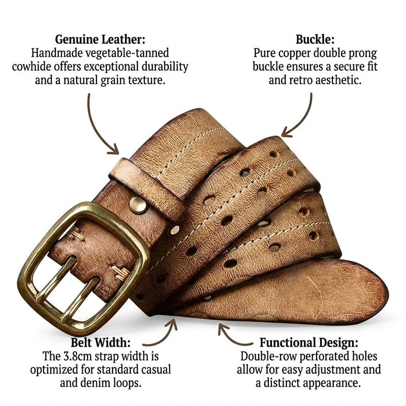 Ridley – Double Prong Leather Belt infographic