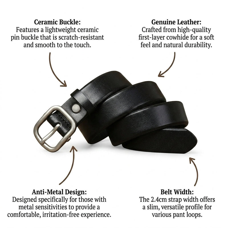 Iris – Pin Buckle Leather Belt infographic