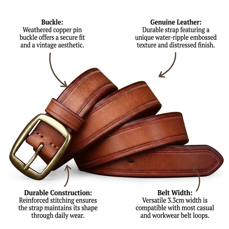 Quentin – Pin Buckle Leather Belt infographic